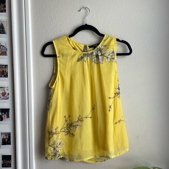 Vero Moda Tops Yellow Floral Tank Top Poshmark